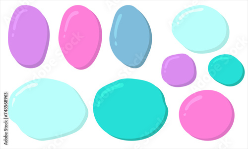 Textbox doodle set. Hand drawn frames in colorfull. Collection of blank templates.
 Vector illustration isolated on white background