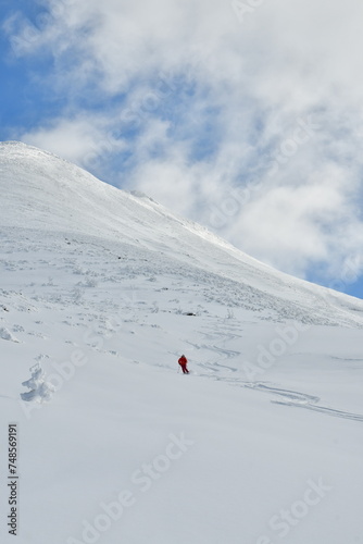 Skiing Mt. Biei Fuji Hokkaido Japan Blue Sky