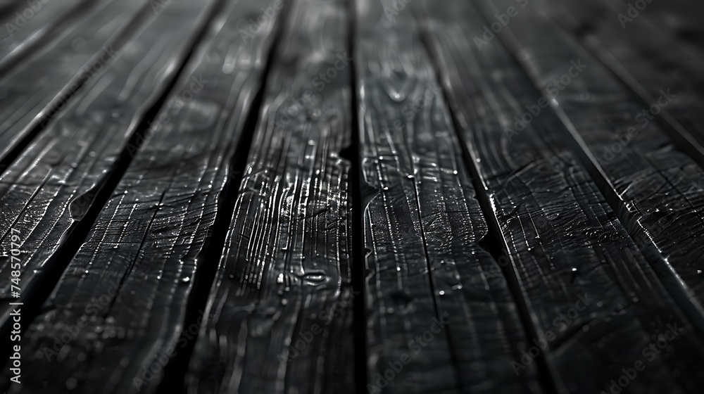 Dark wood texture background. The image shows a close-up of a dark wood floor. - obrazy, fototapety, plakaty 