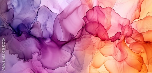 Marble ink in flower shape abstract background 