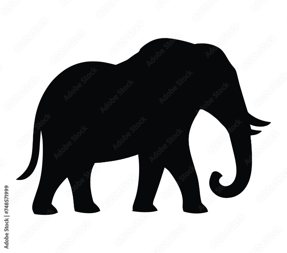 African Elephant vector illustration on white background. African Elephant vector illustration on white background.