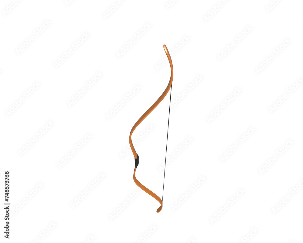 Wooden bow isolated on background. 3d rendering - illustration Wooden bow isolated on background. 3d rendering - illustration