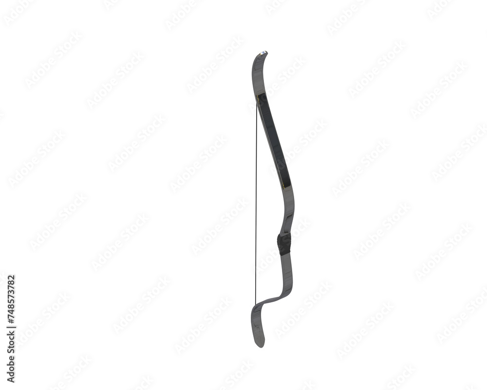 Wooden bow isolated on background. 3d rendering - illustration Wooden bow isolated on background. 3d rendering - illustration