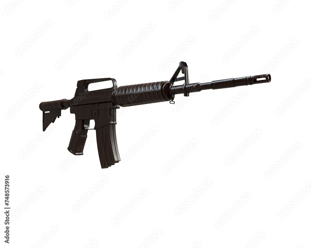 Assault riffle isolated on background. 3d rendering - illustration Assault riffle isolated on background. 3d rendering - illustration