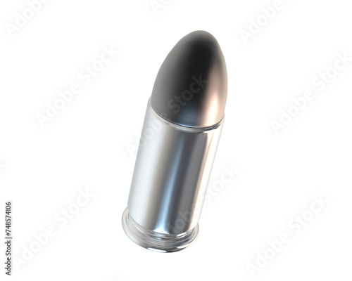 Bullet isolated on background. 3d rendering - illustration