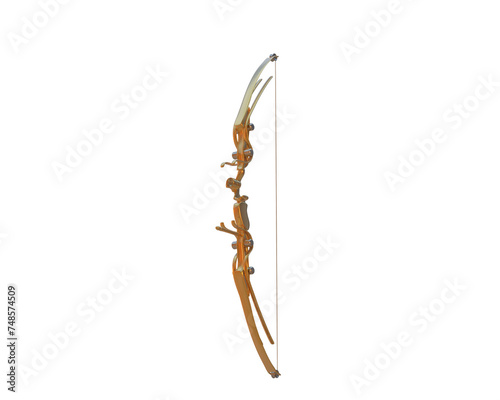 Longbow isolated on background. 3d rendering - illustration