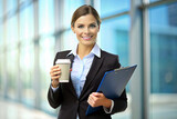 woman business, businesswoman, office and cup