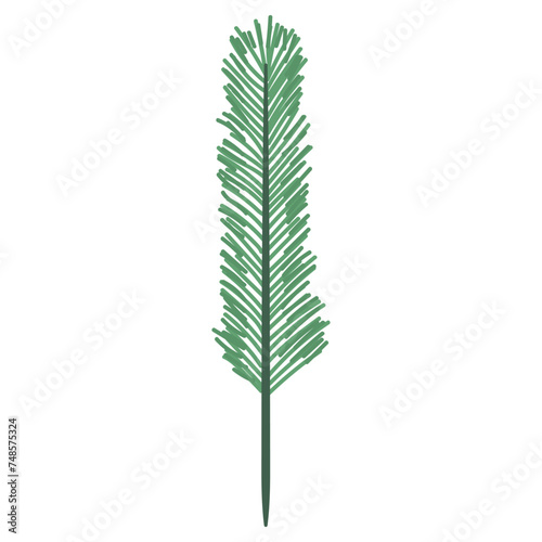 Artificial palm tree leaf vector cartoon illustration isolated on a white background.