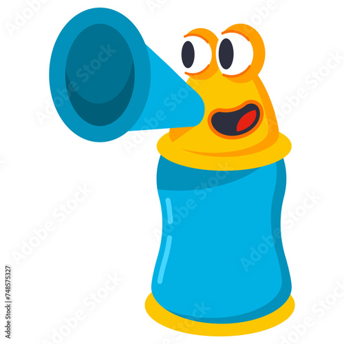 Portable baby hygiene toilet for boy vector cartoon illustration isolated on a white background.