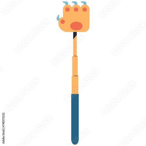 Cute telescopic back scratcher vector cartoon illustration isolated on a white background.