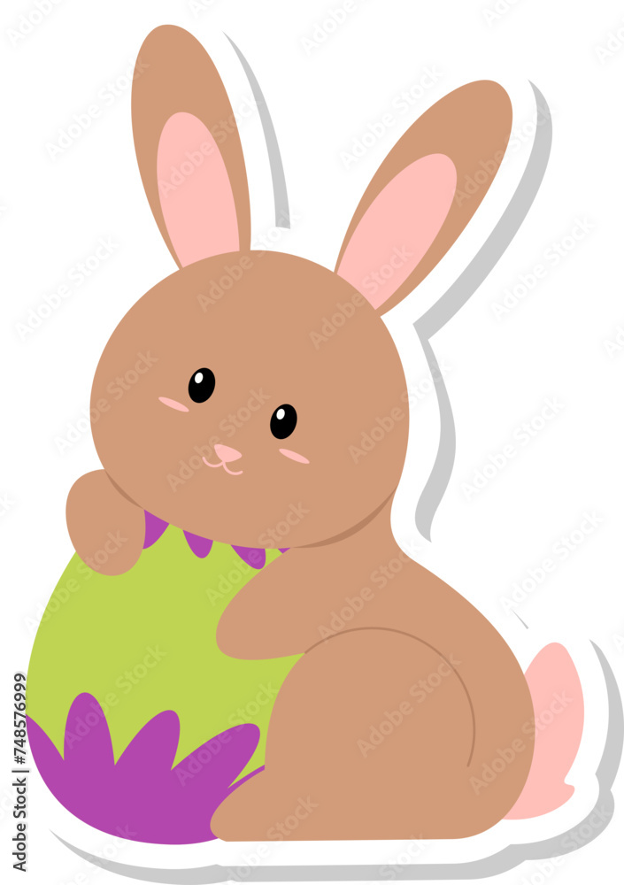 Fototapeta premium Easter Egg Bunny Sticker