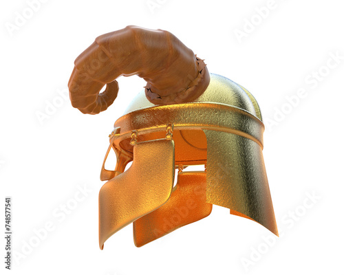 Warrior helmet isolated on background. 3d rendering - illustration