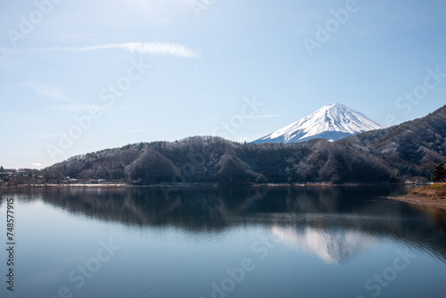 河口湖から見た富士山