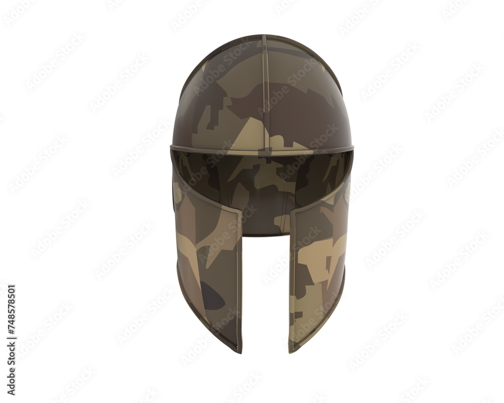 Fototapeta premium War helmet isolated on background. 3d rendering - illustration