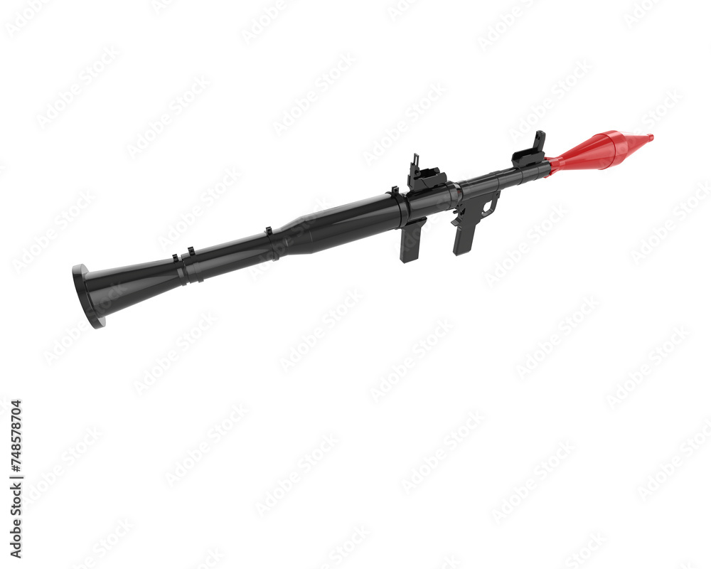 Rocket launcher isolated on background. 3d rendering - illustration