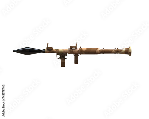 Rocket launcher isolated on background. 3d rendering - illustration