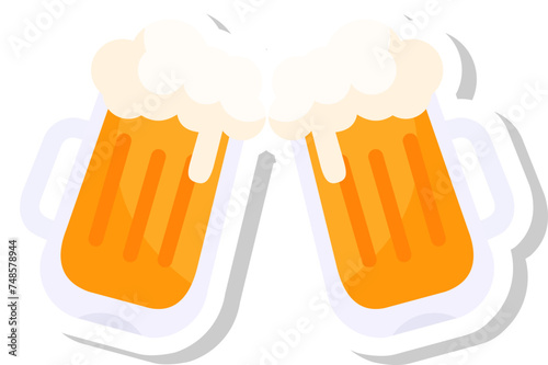 Saint Patrick Glass Beer Sticker