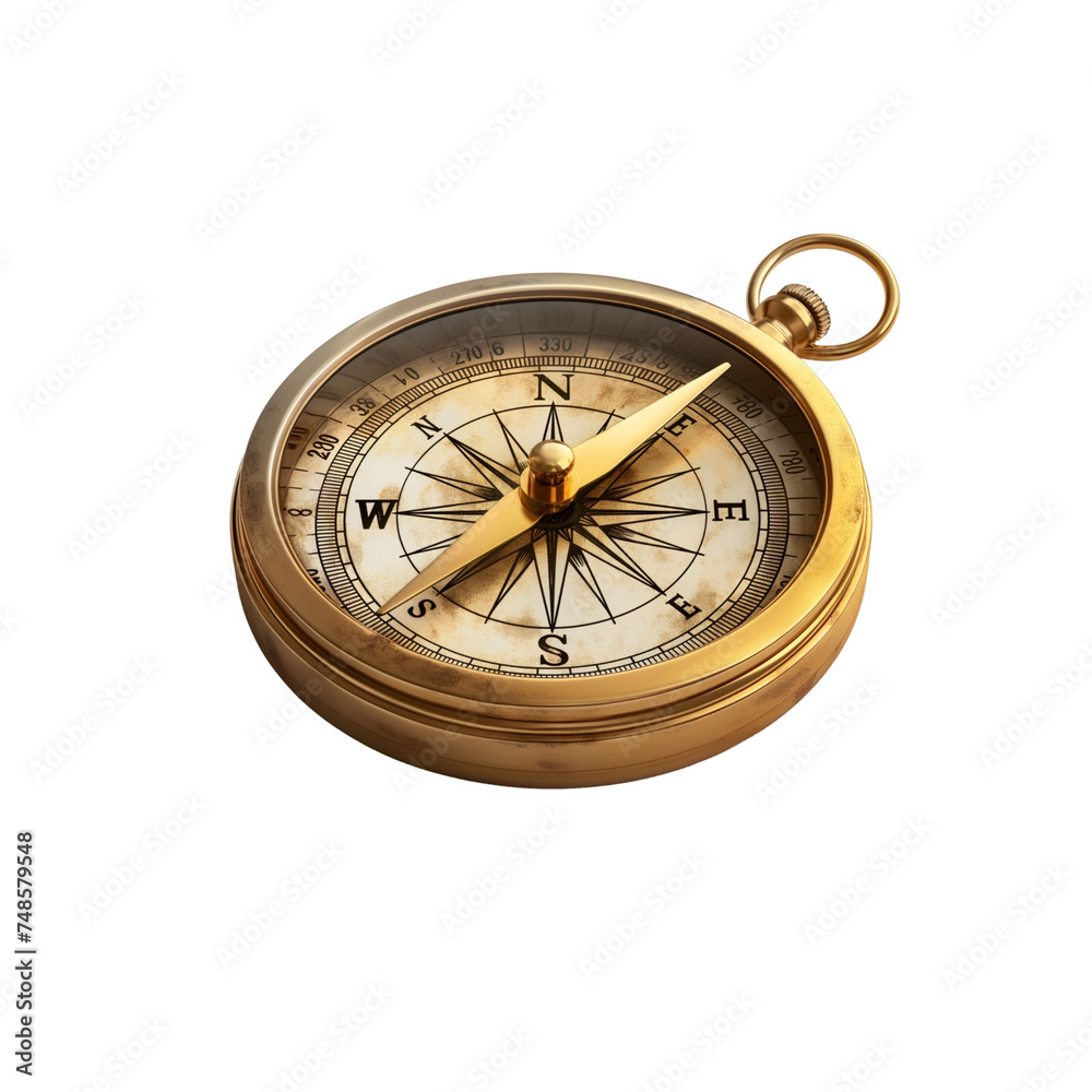 antique brass compass isolated on white antique brass compass isolated on white