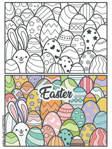 Bunny easter background  illustration easter  funny bunny  vector background wallpaper