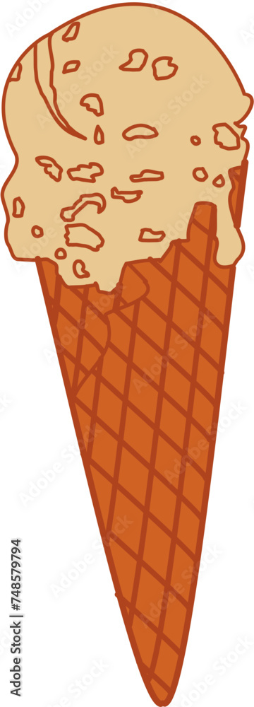 Ice cream cone waffle summer