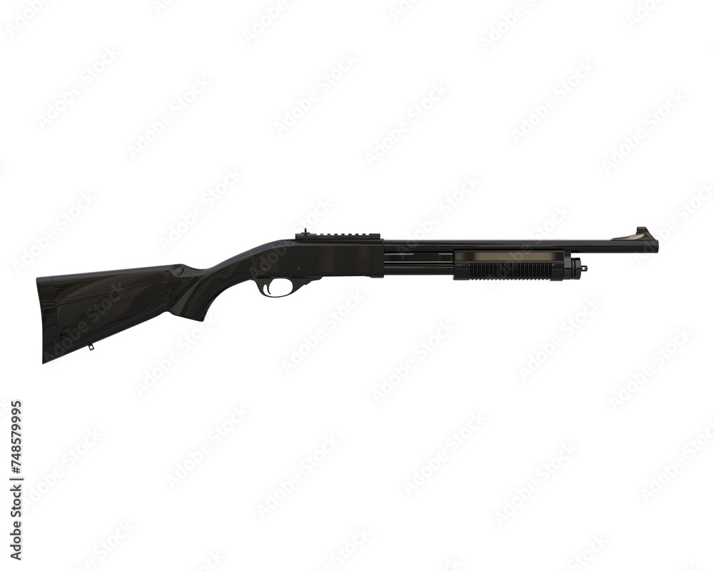 Shotgun isolated on background. 3d rendering - illustration Shotgun isolated on background. 3d rendering - illustration