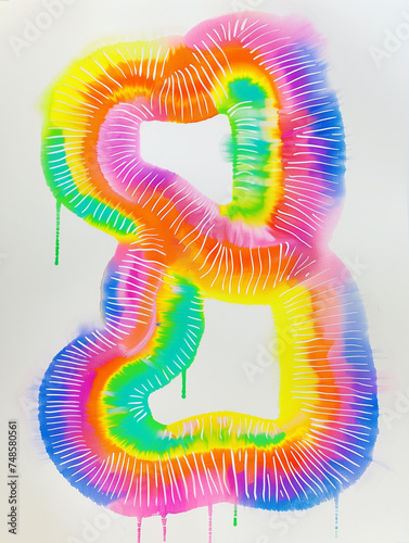 Hand painted watercolor rainbow on paper silkscreening, playful experimentation