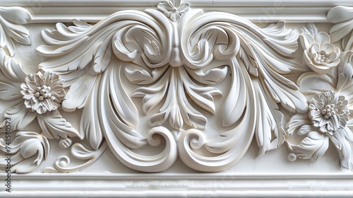 Detailed view of decorative design on a wall, perfect for interior design projects