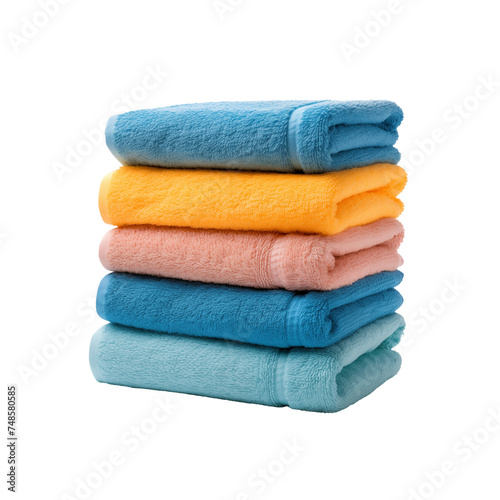 stack of colorful towels