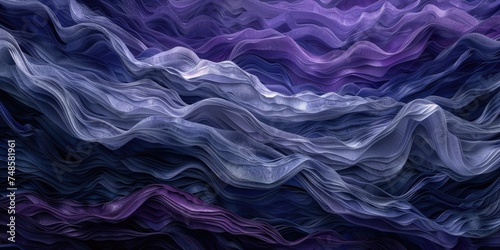 Abstract painting of purple and blue waves. Suitable for backgrounds and artistic designs