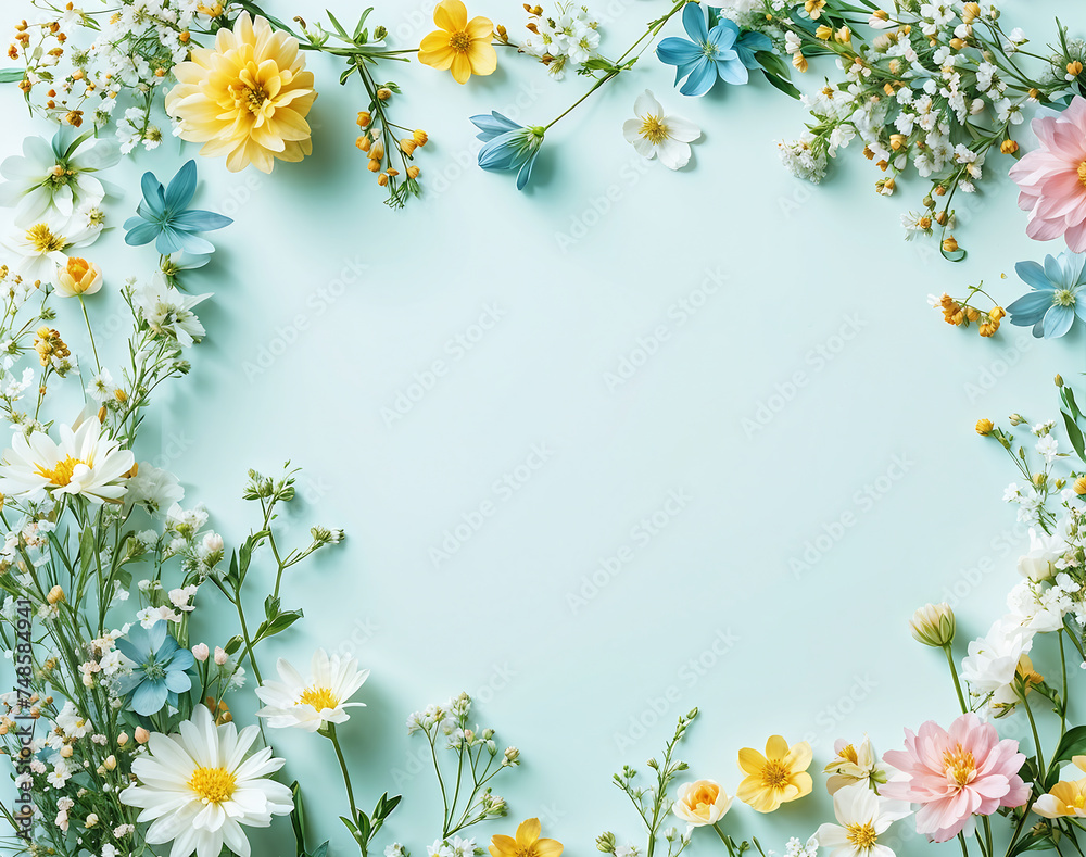 miniature-flowers-arranged-in-a-delicate-frame-celebrating-spring-minimalist-design-approach-subtle