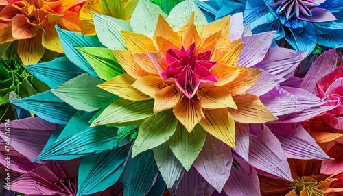 Papier Origami Blüte mit vielen Details