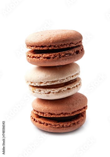 Macaroon cookies  on white backgrounds