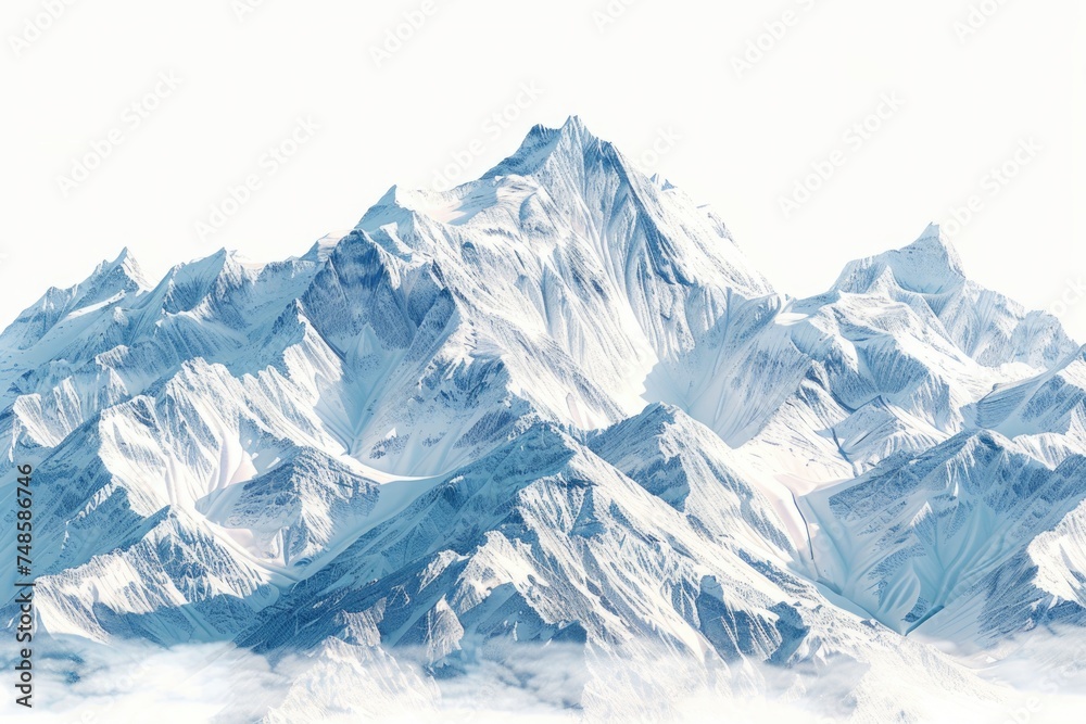 Snowy mountain landscape, perfect for travel and nature concepts