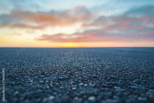 A blurry photo of a sunset over a beach. Ideal for travel and nature concepts