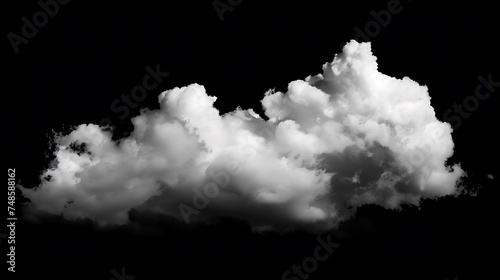 Soft and fluffy white cloud isolated on black background. Perfect for compositing into your own images.