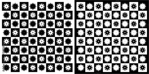 black and white pattern star sun