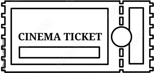 cinema ticket, booking, outline