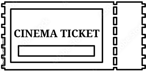 cinema ticket, booking, outline