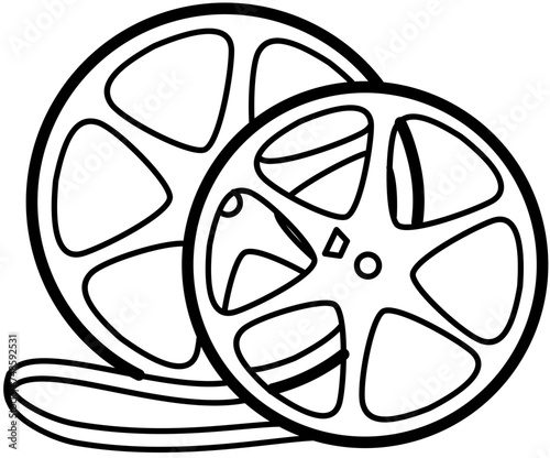 movie cinema, movie roll outline