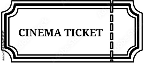 cinema ticket, booking, outline