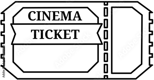 cinema ticket, booking, outline