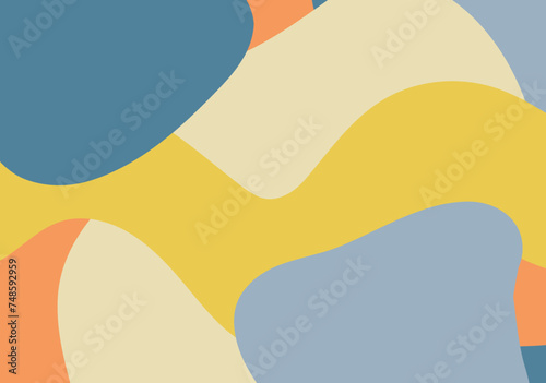 Fondo de manchas abstracta verde, azul, naranja y amarillo.