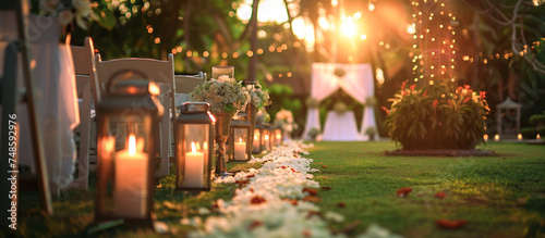 intimate wedding ceremony concept at outdoor garden