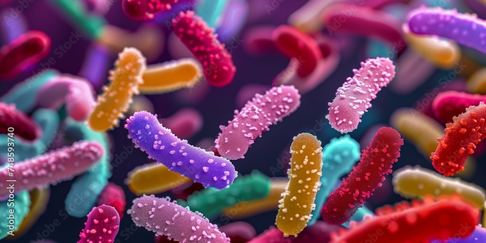 Fototapeta premium Macro shot probiotic bacteria