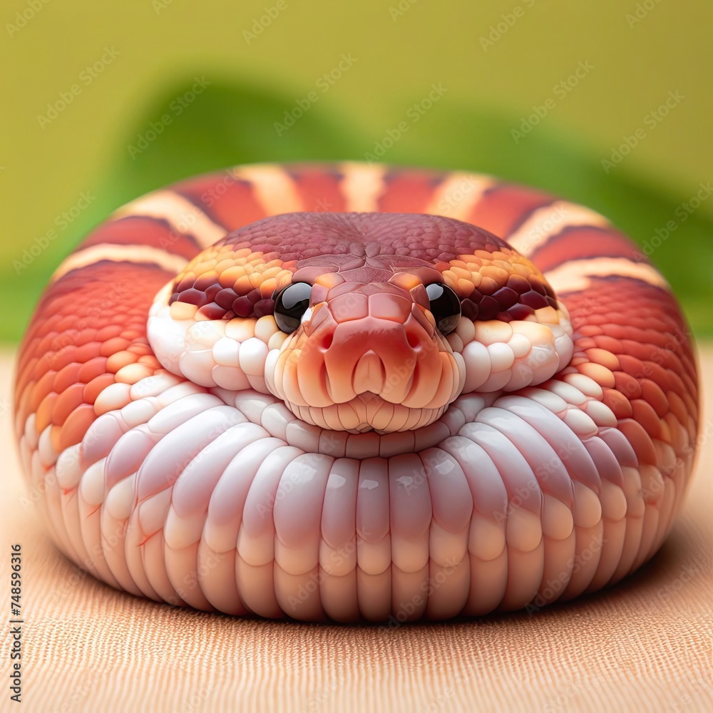 Fototapeta premium Adorable cute snake with lots of colors - version 8