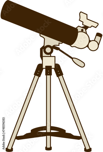 telescope small monochrome doodle stargaze night sky