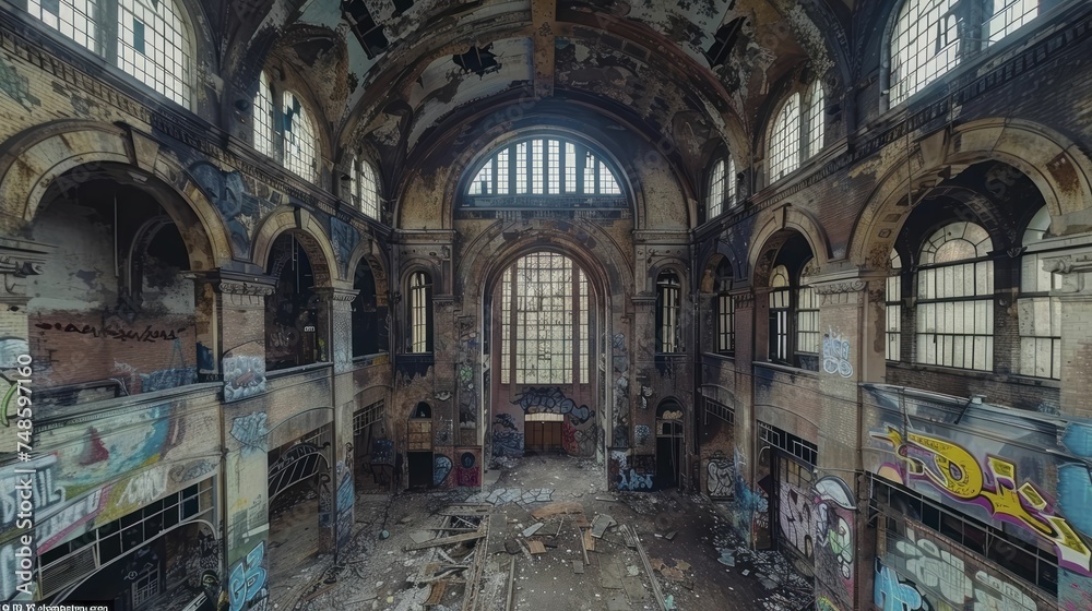 Urban Exploration Haven, Graffiti artists and photographers are drawn to the decaying beauty of an old industrial complex, finding inspiration in its desolation and remnants of industry.