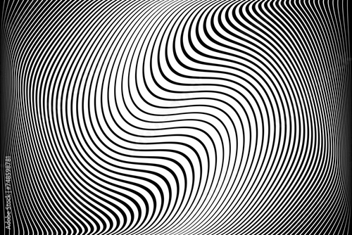 Wavy Lines Textured Background with 3D Illusion and Twisting Movement Effect.