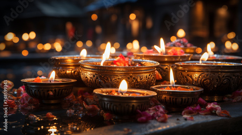 Illuminated Candles Ritual Offering Sacred Flame Worship