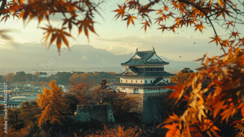A view around Hikone Castle in late autumn